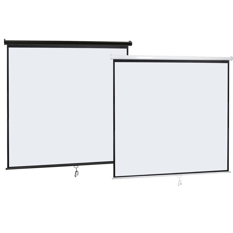 84" X 84" Diagonal Dimension Pull Down Projection Screen Matte HD Movie Theater - Image 1 of 1