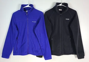 Columbia Fleecejacke Medium Paket 2 schwarz blau durchgehender Reißverschluss Taschen Herbstschicht - Bild 1 von 14