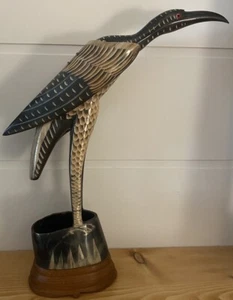 Hand Carved Bird Herron Crane 13” Beautiful Piece! - Bild 1 von 10