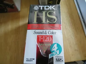 TDK 4 Pack T-120 VHS Tapes - Picture 1 of 2