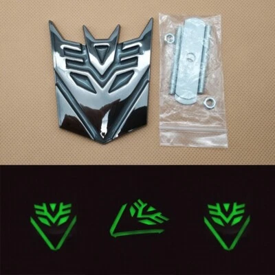 Metal Grill Glossy Black Transformers Decepticon Badge Mount Front Grille Emblem - Image 1 of 4