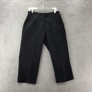 Adidas Capri Pants Womens 10 (Actual 30x24.5) Black Mid Rise Stretch Casual Zip - Picture 1 of 16