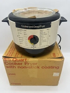 Freidora de cocina antiadherente MCM JC Penney 4569 almendra de colección nueva en stock con mancha sin usar - Imagen 1 de 12