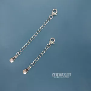 2 Sterlingsilber Karabinerverschluss - Birnenanhänger Panzerkette Verlängerer 1-2 Zoll - Bild 1 von 4