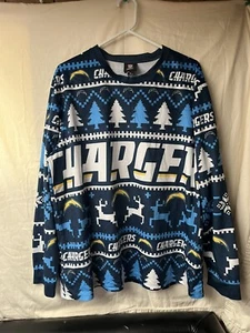 LA CHARGERS Hombres Ropa de Dormir X Grande Navidad PJ Top Manga Larga - Imagen 1 de 3