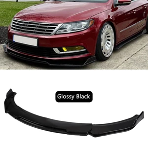 For Volkswagen CC 2009-2017 Front Bumper Lip Chin Splitter Spoiler Glossy Black - Picture 1 of 8