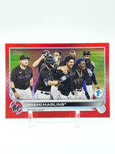 2022 Topps 1st Edition Miami Marlins Red /50 #326 Team Card -Jazz Chisholm-