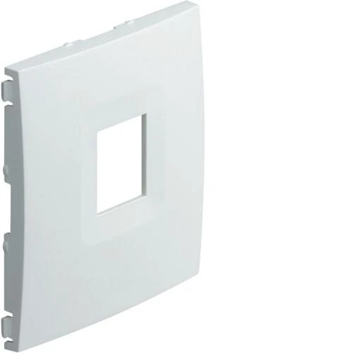 HAGER WK751B - 1 Enjoliveur Kallysta pour prise RJ45 ou HP mono - Blanc Névé