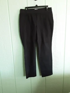 Liz Claiborne #511 Women's Leggings Stretch Sz M Preowned Black Elastic Waist  - Picture 1 of 7