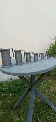 Set de 6 mesures anciennes en étain Peltrato - Photo 1/4