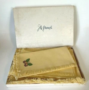 Vintage John Wanamaker Bettwäsche gelb mit Schmetterlingen & Blumen im Originalkarton - Bild 1 von 5