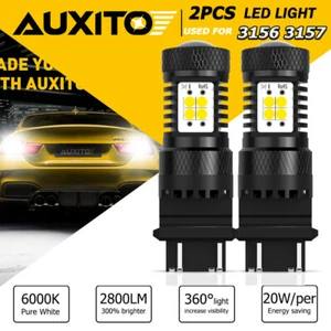 AUXITO 3157 3156 LED Reverse Backup Light Bulbs White 6000K Canbus Error Free 2x - Imagen 1 de 10