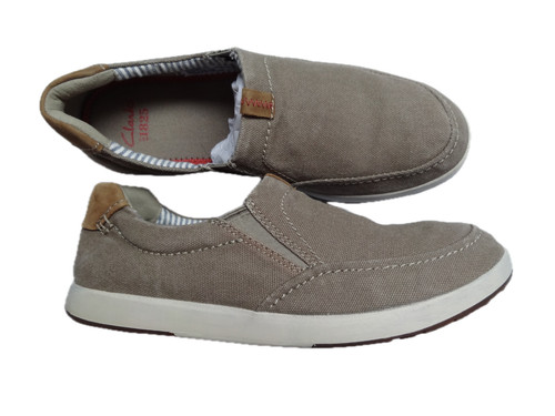Mocassini slip on mazzo Clarks scarpe da guida in pelle prezzo prezzo £59 50 UK taglia 8 5 usati
