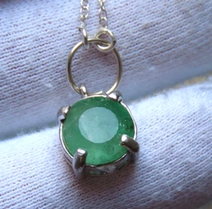 Kolumbianischer Smaragd Halskette 3 kt - 925 Silber - Bild 1 von 4
