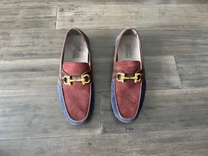 Tri Color Gold Salvatore Ferragamo Parigi Eco Men Driver Moccasin Loafers Shoes - Picture 1 of 7