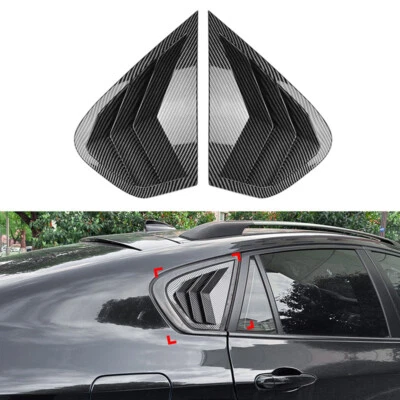 Cubierta de persianas de ventana lateral trasera fibra de carbono ABS apta para BMW X6 E71 E72 2008-2014 Foto 1 de 4
