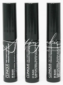 Máscara de pestañas Clinique High Impact Mini Travel negra 3 piezas .14 oz nueva sin caja nueva - Imagen 1 de 1