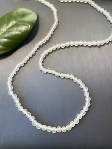 Vintage Necklace Estate Fine Jewelry Pre-Owned Quartz Small 4mm Bead 32" - Picture 1 of 10