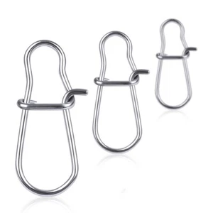 100pcs Fishing Duo-lock Snap Stainless Steel Nice Snaps Tackle Connector 0#-8# - Picture 1 of 19