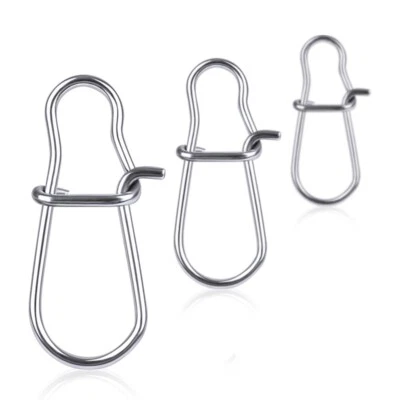 100pcs Fishing Duo-lock Snap Stainless Steel Nice Snaps Tackle Connector 0#-8# - Image 1 of 4