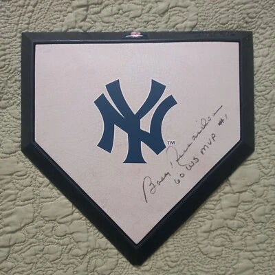 BOBBY RICHARDSON SIGNED HOME PLATE NEW YORK YANKEES AUTOGRAPHED  - Image 1 of 3