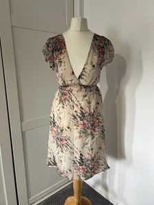 Lipsy v-neck silk floral dress , size S - Picture 1 of 6