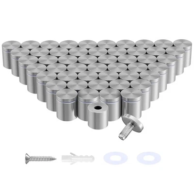 IOQ 50 Pack Standoff Screws (1 in. Dia x 1 in. L) Stainless Steel Standoff Mounting