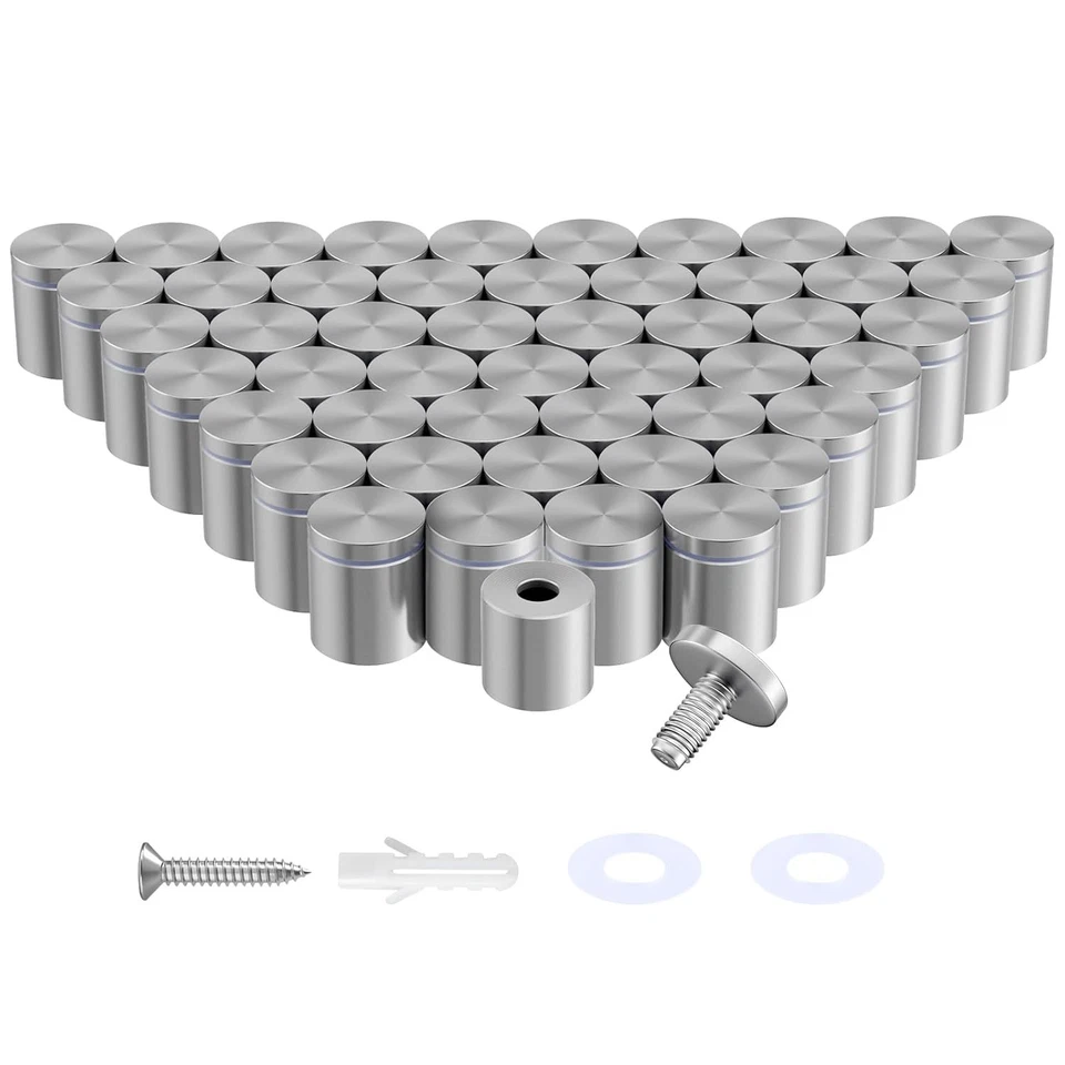 IOQ 50 Pack Standoff Screws (1 in. Dia x 1 in. L) Stainless Steel Standoff Mounting