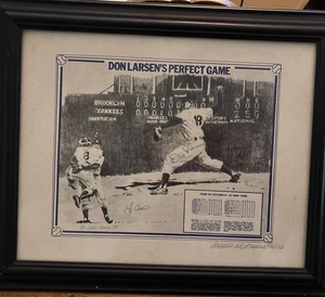 SIGNIERT von Yogi Berra, Don Larson, perfektes Spiel, James Amore 94/100, 8x10 gerahmt - Bild 1 von 6