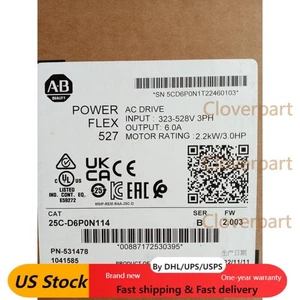 Totalmente NUEVO Sellado de Fábrica 25C-D6P0N114 AB PowerFlex 527 AC VFD Unidad EE. UU. Impuestos Gratuitos - Imagen 1 de 7