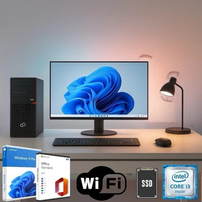 PC-Set | Fujitsu Esprimo + 27" Monitor | Intel | 8GB RAM | 256GB SSD + 500GB HDD - Bild 1 von 4