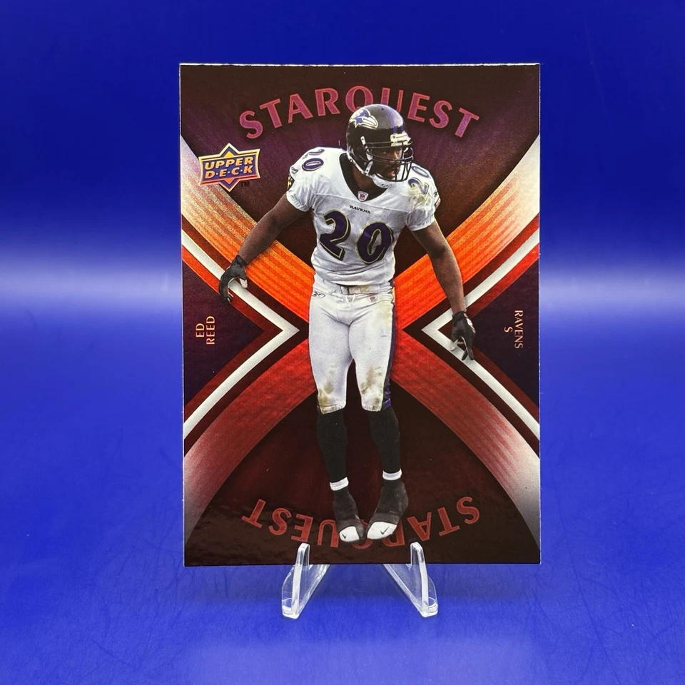 2008 Upper Deck Football Ed Reed Starquest Rainbow Red #SQ 12 Baltimore Ravens - Image 1 of 3