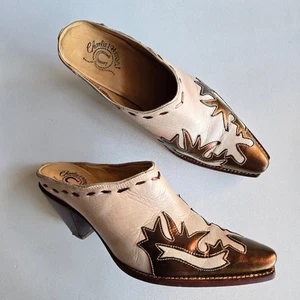 Charlie 1 Horse by Lucchese hellbraune Leder Western Halbschuhe Pantoletten 7B Metallic Boho - Bild 1 von 12