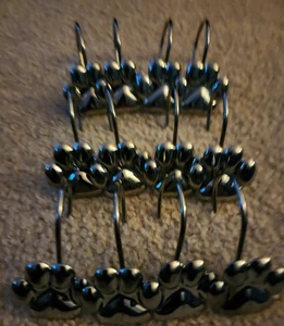 12 Pezzi KITTTY OR DOD Stampa Zampa Decorativa Tenda Doccia Ganci Anelli - SPEDIZIONE GIORNALIERA - Foto 1 di 6