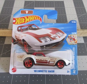 Hot Wheels 1969 Corvette Racer 2025 White & Red 51/250 Short Card - Picture 1 of 4