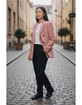 Boden NWOT Pink Double Breasted Blazer Size 4 Classic Feminine Capsule - Image 1 of 4