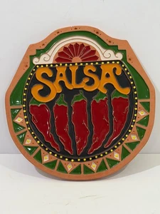 Cindy Wallace Salsa Plakette 1991 signiert Kunstkeramik Wandrelief - Bild 1 von 2