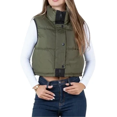 Ci Sono пуховик с подкладкой укороченный жилет, оливковый цвет - размер средний - Изображение 1 из 4