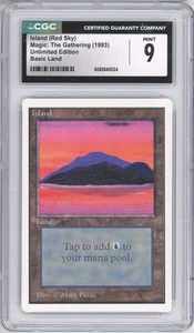 Island Red Sky UNLIMITED Vintage Land Magic the Gathering 1993 MTG CGC 9 - Picture 1 of 3