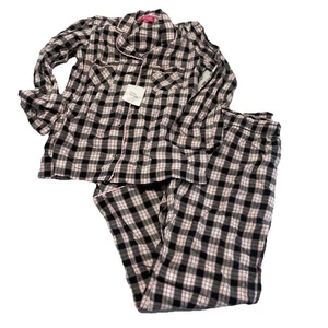Nuovo Pigiama Victoria's Secret Donna XS Corto Plaid 2 Pezzi Cotone - Foto 1 di 4