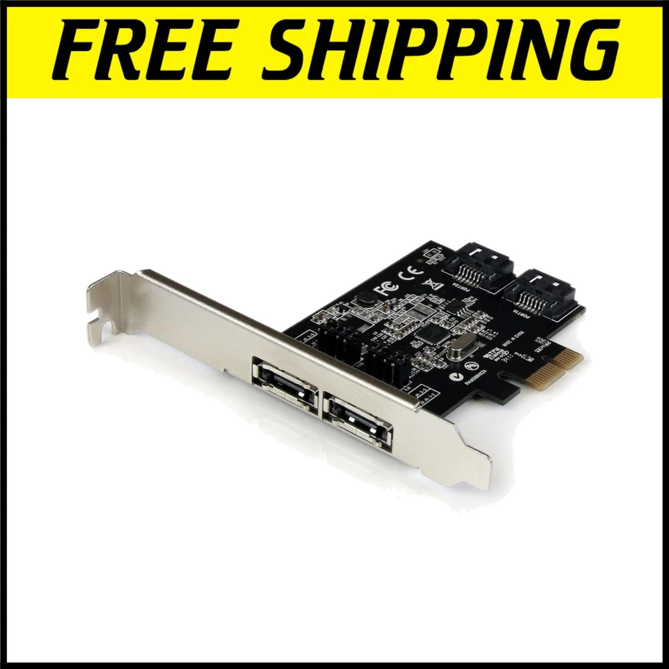 Effortless Installation 2-Port SATA/eSATA PCIe Controller Card - Enhance Storage - Image 1 of 4