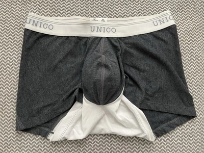 Винтажные мужские черные/белые трусы-боксеры UNICO, размер M, пожалуйста, ознакомьтесь с размером около 34 - Изображение 1 из 4