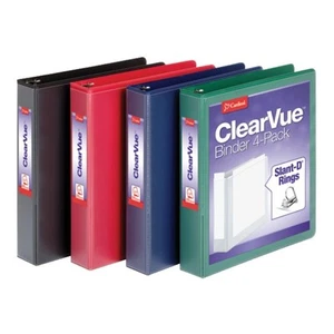 1.5" D Ring Binder 4 Pack, School & Office, Assorted Colors, Holds 375 Sheetstt - Picture 1 of 2