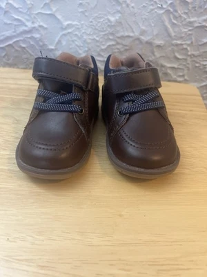 Stride Rite SRT Anders Boys Leather Shoes Size 4M Brown/Navy - Image 1 of 4