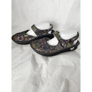 Alegria Jemma Leather Mary Jane Multicolor  laser Cut Out Clogs Shoes EU 37 - Picture 1 of 11