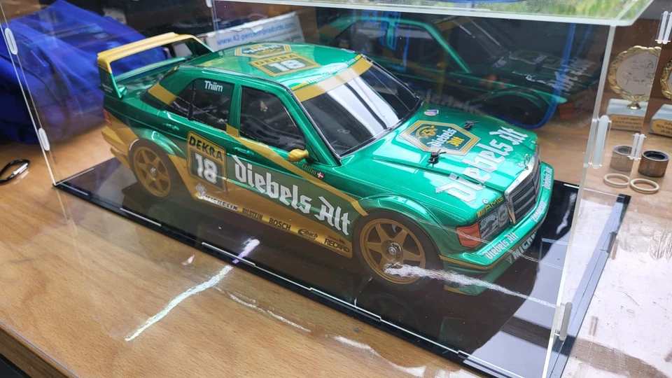 TAMIYA TT01-E 1/10 Mercedes 190E  Evo.II  Zakspeed Diebels Alt 58638 + Vitrine! - Bild 1 von 4
