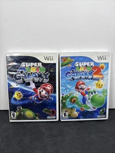 Super Mario Galaxy 1 And 2 Nintendo Wii Video Games Tested Working Complete Read - Picture 1 of 7