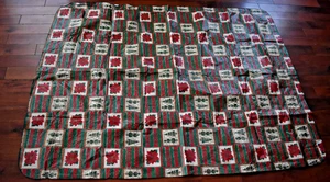 Vintage MCM Weihnachten Tischdecke rot und grün Bäume Filzrücken 67"x 49" Erinnerungen - Bild 1 von 9