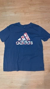 Camisa Adidas Para Hombre Talla XL Azul Marino Manga Corta Cuello Redondo Informal - Imagen 1 de 3