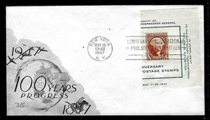 948 10c Washington SS Cut (1947) THE U. S. POSTAL CENTENARY FDC - ARISTOCRATS - Picture 1 of 1